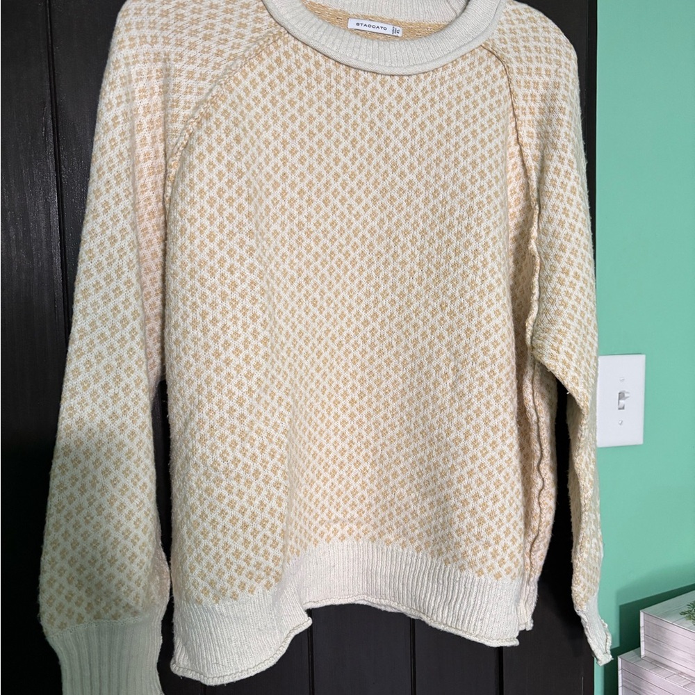 Staccato Cream and Tan Patterned Sweater